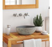 vidaXL Lavabo en pierre de rivière Ovale 29-38 cm