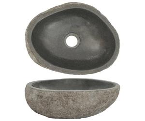 vidaXL Lavabo en Pierre de Rivière Ovale 30-37 cm Vasque Lave-Main Toilette