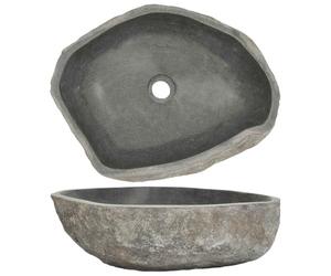 vidaXL Lavabo en pierre de rivière Ovale (45-53) x(34-41) cm
