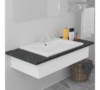 vidaXL Lavabo encastré 61 x 39,5 x 18,5 cm Céramique Blanc