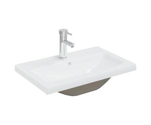 vidaXL Lavabo encastré avec robinet 61x39x18 cm céramique blanc