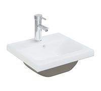 vidaXL Lavabo Encastré avec Robinet Vasque à Poser de Toilette Lave-mains de Salle de Bain Lavabo de Salle d'Eau Intérieur 42x39x18 cm Céramique Blanc