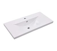 vidaXL Lavabo Encastré Lave-Mains Encastré Vasque à Poser Vasque à Monter Salle de Bain Salle d'eau Cabine de Toilettes 81x39,5x18,55 cm Céramique Blanc