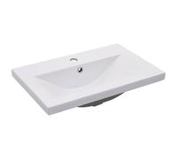 vidaXL Lavabo Encastré Lave-Mains Encastré Vasque à Poser Vasque à Monter Salle de Bain Salle d'Eau Cabine de Toilettes 61x39,5x18,5 cm Céramique Blanc