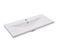 vidaXL Lavabo Encastré Lave-Mains Encastré Vasque à Poser Vasque à Monter Salle de Bain Salle d'Eau Cabine de Toilettes 91x39,5x18,5 cm Céramique Blanc