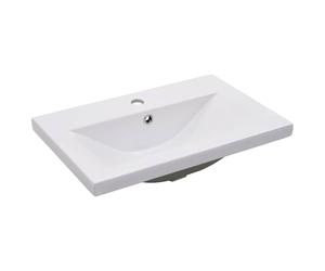 vidaXL Lavabo Encastré Lave-Mains Encastré Vasque à Poser Vasque à Monter Salle de Bain Salle d'Eau Cabine de Toilettes 61x39,5x18,5 cm Céramique Blanc