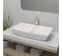 Lavabo et mitigeur Céramique Rectangulaire Blanc