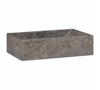 vidaXL Lavabo, Evier de Salle de Bain, Lave-Mains de Toilette Maison Intérieur, Vasque à Poser de Salle d'Eau Marbre Gris Brillant