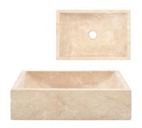 Lavabo en Marbre Brillant Crème 45x30x12 cm Lavabo de Coiffeuse