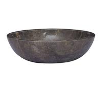 vidaXL Lavabo de Salle d'Eau Vasque à Poser de Toilette Lave-mains de Salle de Bain Lavabo de Salle d'Eau Maison Intérieur Gris Ø40x12 cm Marbre