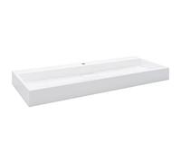 vidaXL Lavabo Lave-Mains Vasque à Poser Evier Vasque à Monter Salle de Bain Intérieur Salle d'Eau Cabine de Toilette Maison 120x46x11 cm Fonte Minérale