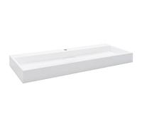 vidaXL Lavabo Lave-Mains Vasque à Poser Evier Vasque à Monter Salle de Bain Intérieur Salle d'Eau Cabine de Toilette Maison 120x46x11 cm Fonte Minérale
