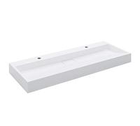 vidaXL Lavabo Lave-Mains Vasque à Poser Evier Vasque à Monter Salle de Bain Intérieur Salle d'Eau Cabine de Toilette Maison 120x46x11 cm Fonte Minérale