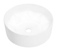 vidaXL Lavabo 36 x 14 cm céramique – design diamant – blanc