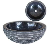 vidaXL Lavabo Marbre 40 cm Noir