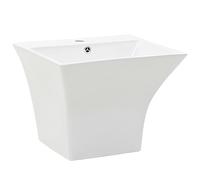 vidaXL Lavabo Mural Céramique Blanc Évier de Salle de Bains Vasque de Toilette