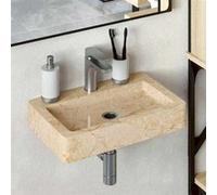 Lavabo mural crème 38x24x6,5 cm marbre 149186