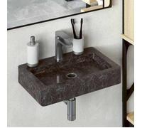 vidaXL Lavabo mural noir 38x24x6,5 cm marbre 149187