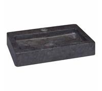 vidaXL Lavabo mural - Installation double Nano-Seal - Marbre noir 38x24x6,5 cm