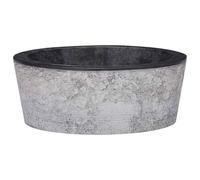 vidaXL Lavabo en marbre noir Ø40 x 15 cm - Forme ronde - Intérieur