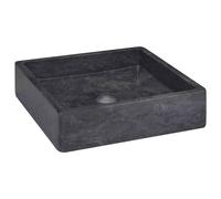 vidaXL Lavabo Noir 40x40x10 cm Marbre