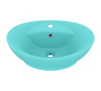 Vidaxl Lavabo Ovale À Trop-Plein Vert Clair Mat 58,5x39 Cm Céramique