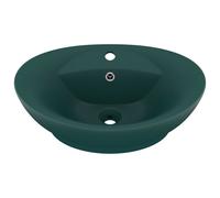 Vidaxl Lavabo Ovale À Trop-Plein Vert Foncé Mat 58,5x39 Cm Céramique Vert