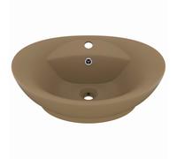 Vidaxl Lavabo Ovale De Luxe À Trop-Plein Crème Mat 58,5x39cm Céramique