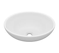 vidaXL Lavabo Ovale de Luxe Vasque à Poser de Toilette Lave-mains de Salle de Bain Salle Cosmétique Maison Intérieur Blanc Mat 40x33 cm Céramique