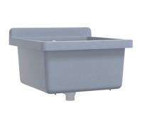 vidaXL Lavabo pour montage murale gris 40x40x24 cm résine, lavabo utilitaire, lavabo de salle de bain, lavabo de bain, lavabos utilitaires, lave-mains