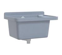 vidaXL Lavabo pour montage murale gris 50x35x24 cm résine, lavabo utilitaire, lavabo de salle de bain, lavabo de bain, lavabos utilitaires, lave-mains