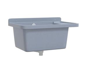 vidaXL Lavabo pour montage murale gris 60x40x28 cm résine