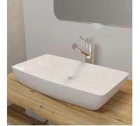 vidaXL Lavabo rectangulaire en céramique blanc 71 x 39 cm