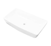 vidaXL Lavabo rectangulaire en céramique blanc 71 x 39 cm
