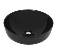 vidaXL Lavabo Rond Céramique Noir 41,5x13,5 cm Vasque Salle de Bain Toilette