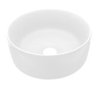 Vidaxl Lavabo Rond De Luxe Blanc Mat 40x15 Cm Céramique