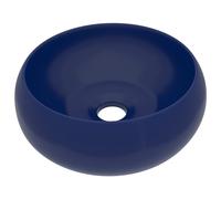 Vidaxl Lavabo Rond De Luxe Bleu Foncé Mat 40x15 Cm Céramique