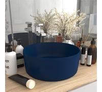 Vidaxl Lavabo Rond De Luxe Bleu Foncé Mat 40x15 Cm Céramique