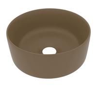 Vidaxl Lavabo Rond De Luxe Crème Mat 40x15 Cm Céramique