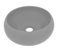 Vidaxl Lavabo Rond De Luxe Gris Clair Mat 40x15 Cm Céramique