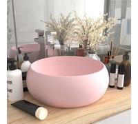 vidaXL Lavabo rond de luxe Rose mat 40x15 cm Céramique