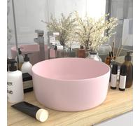 vidaXL Lavabo rond de luxe Rose mat 40x15 cm Céramique