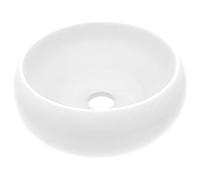 Lavabo De Luxe Comptoir Salle De Bain Cuisine Multimédia Rond Mat Blanc 40x15 Cm Céramique