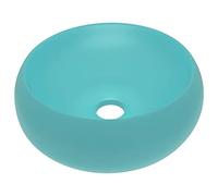 vidaXL Lavabo Rond de Luxe - Céramique vert clair mat 40x15 cm