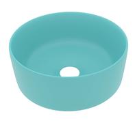 Vidaxl Lavabo Rond De Luxe Vert Clair Mat 40x15 Cm Céramique Vert