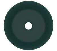 vidaXL Lavabo rond de luxe Vert foncé mat 40x15 cm Céramique