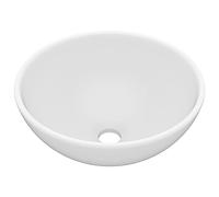 vidaXL Lavabo rond de luxe salle de bain – Vasque à poser céramique blanc mat 32,5x14 cm