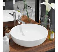 vidaXL Lavabo rond en céramique 142337 – Vasque à poser – 41,5×13,5 cm – Blanc