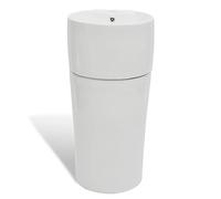 vidaXL Lavabo Trou de Trop-plein Robinet Céramique Blanc Salle de Bain Vasque