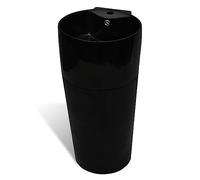 vidaXL Lavabo Trou de Trop-plein Robinet Céramique Noir Salle de Bain Vasque